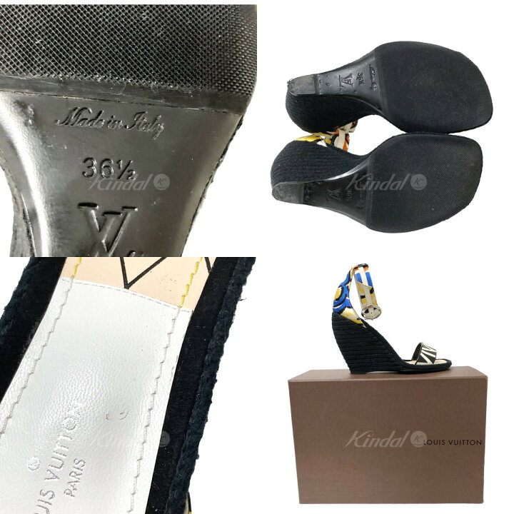 楽天市場】【中古】LOUIS VUITTONウェッジソール アンクルストラップ  