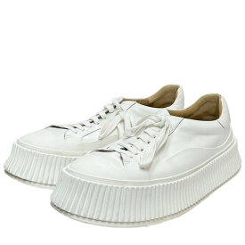 【中古】JIL SANDER　Vulcanized Leather Sneakers ホワイト サイズ：42 【050623】（ジルサンダー）