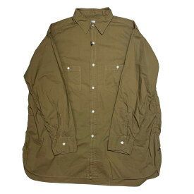 【中古】A．PRESSEOver Dyeing Military Shirt ブラウン サイズ：3【価格見直し】
