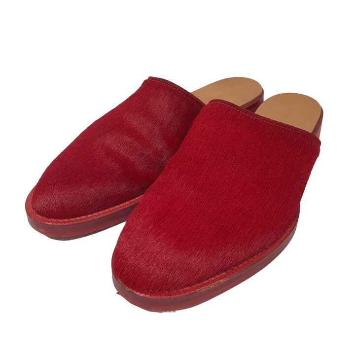 楽天市場】【中古】hender scheme cheak チーク ハラコサンダル レッド 