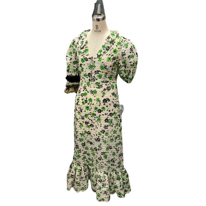 楽天市場】【中古】SHRIMPS ワンピース ホワイト×グリーン サイズ：8 