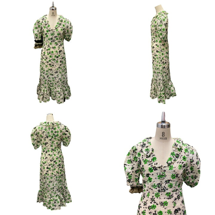 楽天市場】【中古】SHRIMPS ワンピース ホワイト×グリーン サイズ：8 