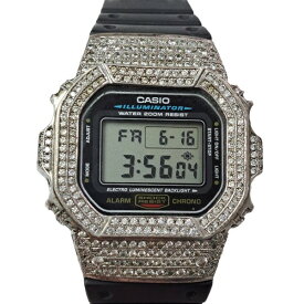 【中古】CASIO　G-SHOCK　「DW-5600E」　amp japan　シルバージルコニアカスタム腕時計 ブラック×シルバー サイズ：- 【170623】（カシオジーショック）