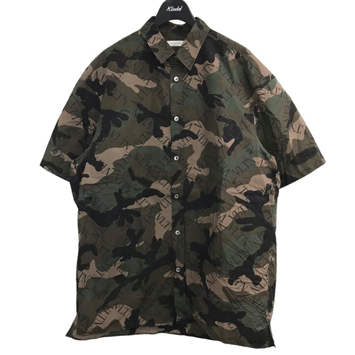 楽天市場】【中古】VALENTINO総ロゴカモフラージュ柄半袖シャツ カーキ 