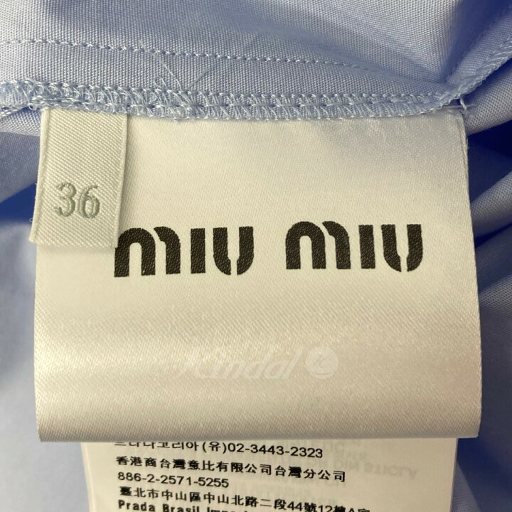 楽天市場】【中古】miu miu キャットワッペンシャツ ブルー サイズ：36 
