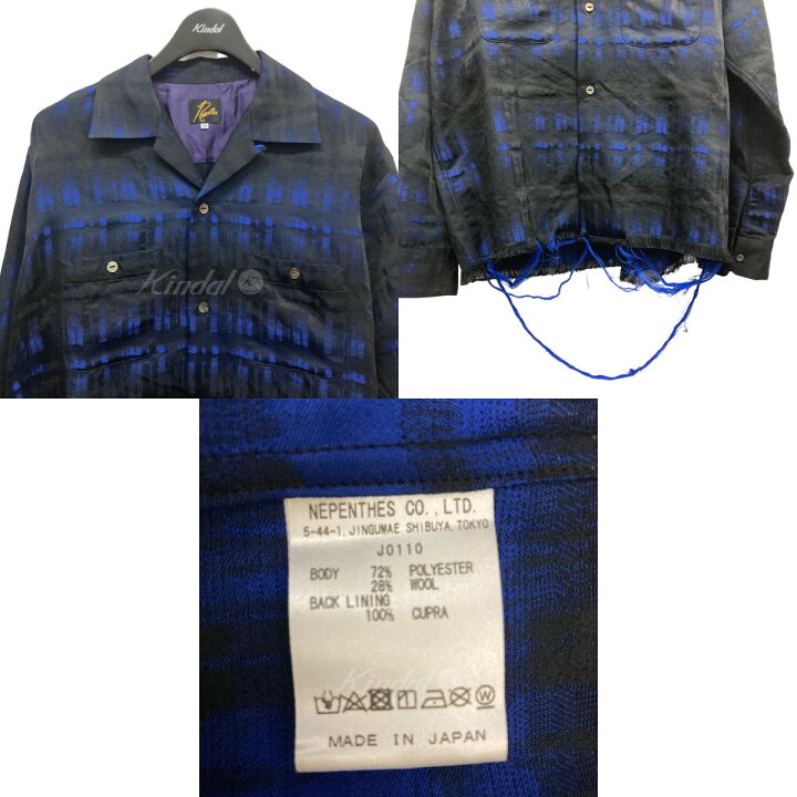楽天市場】【中古】Needles ダメージ加工チェックシャツJ0110 ブルー 