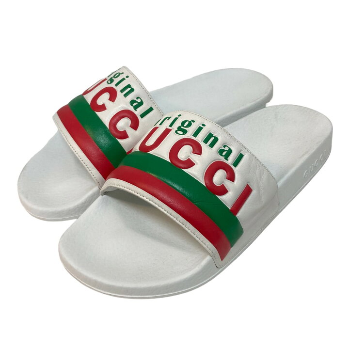 楽天市場】【中古】GUCCI オリジナル スライドサンダル ホワイト 