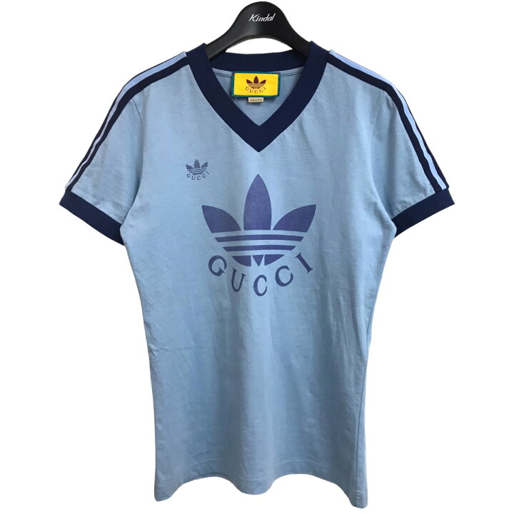 楽天市場】【中古】GUCCI×adidasロゴプリントTシャツ スカイブルー 