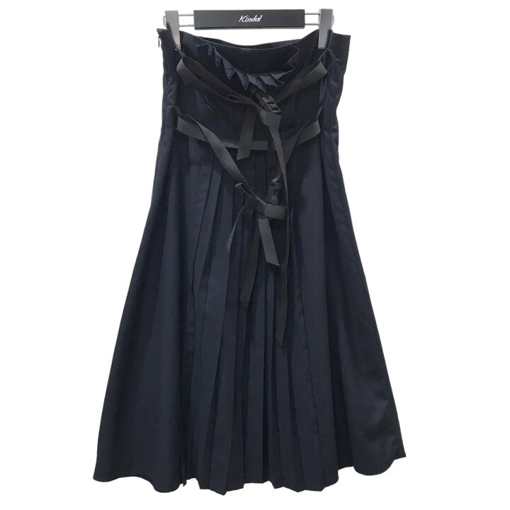 楽天市場】【中古】SHUSHU／TONG ベルトプリーツスカート ネイビー  