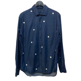 【中古】CASEY CASEYドットデニムシャツ ネイビー サイズ：SIZE S【価格見直し】