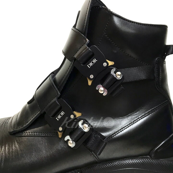 楽天市場】【中古】Diorロゴバックルコンバットブーツ ブラック サイズ 