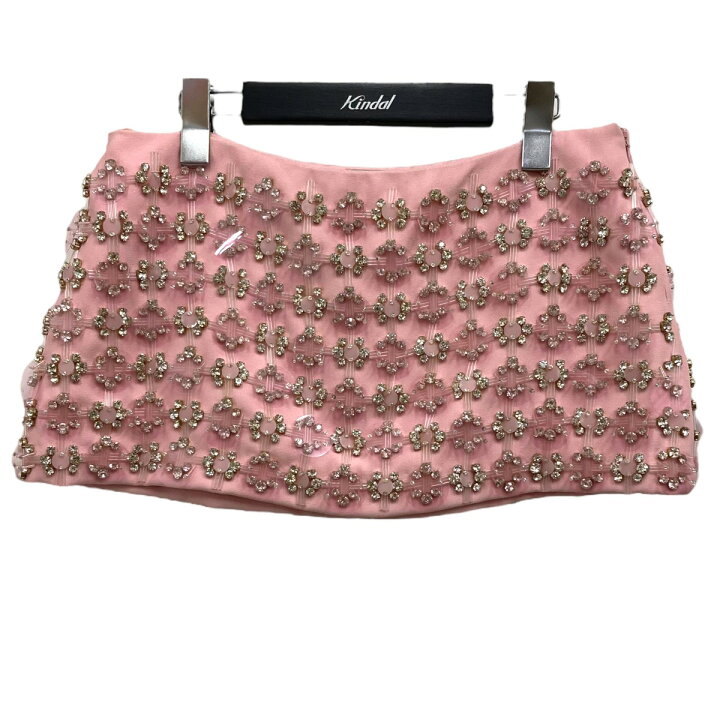 楽天市場】【中古】miu miu ビジューデザインミニスカート ピンク  