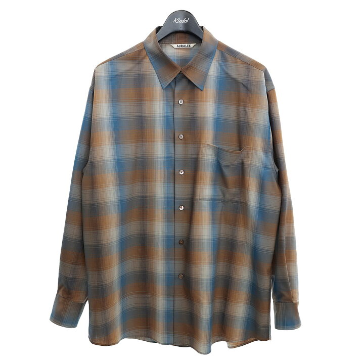 楽天市場】【中古】AURALEE ウールチェックシャツ SUPER LIGHT WOOL 