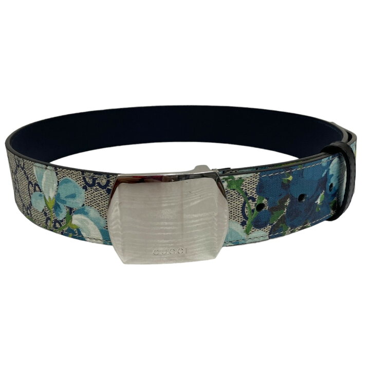 楽天市場】【中古】GUCCI GGブルームスフローラルベルト ブルー  