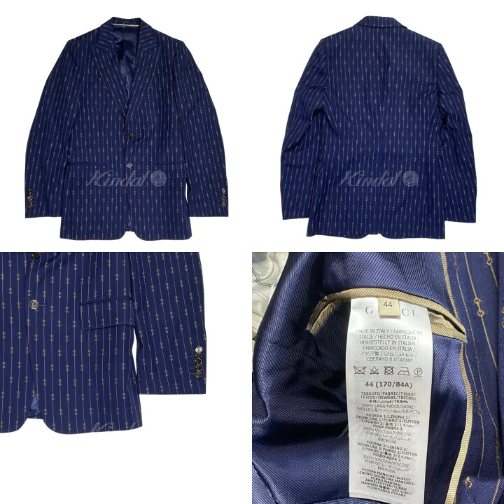 楽天市場】【中古】GUCCIホースビットストライプウールフォーマル 
