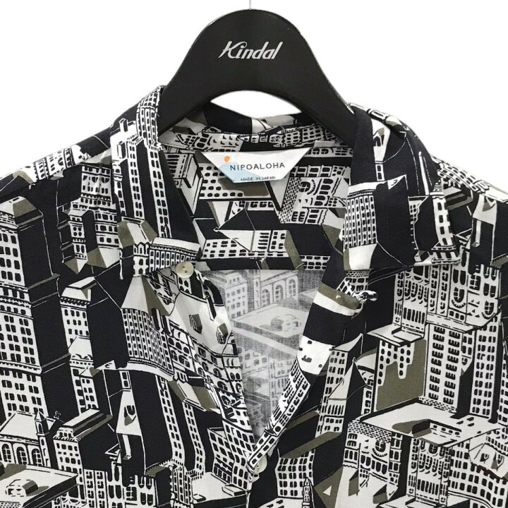 楽天市場】【中古】NIPOALOHA 総柄アロハシャツ ホワイト・ブラック 