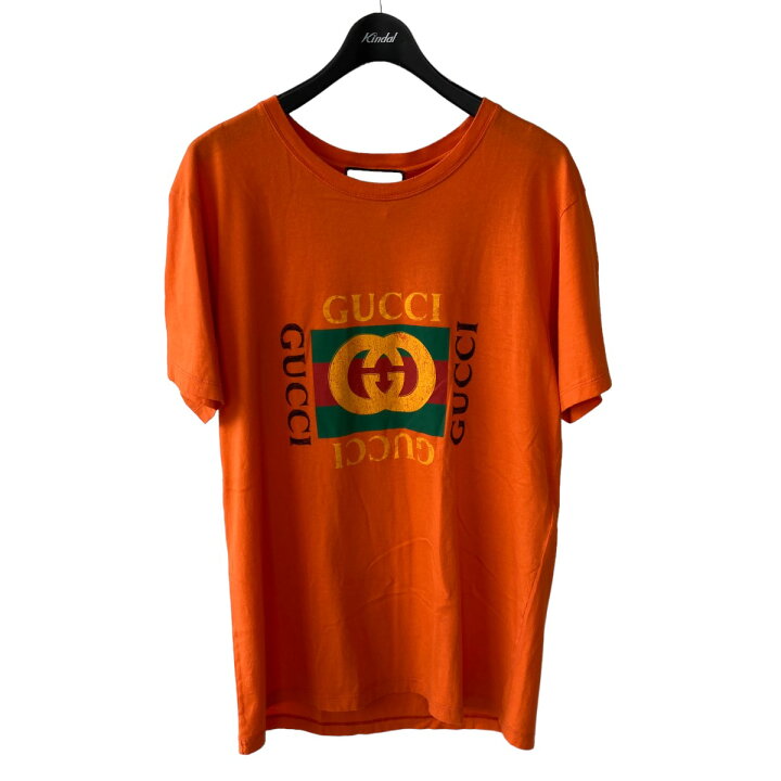 楽天市場】【中古】GUCCIヴィンテージグリッターロゴプリントダメージT 