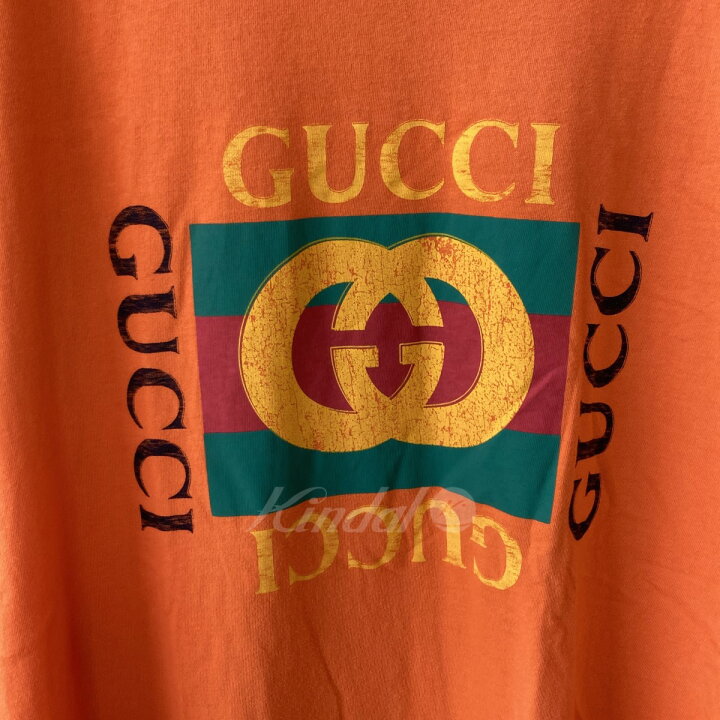 楽天市場】【中古】GUCCIヴィンテージグリッターロゴプリントダメージT 