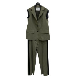 【中古】sacai21SS Jumpsuit オールインワン 21-05645 オリーブ サイズ：2【価格見直し】