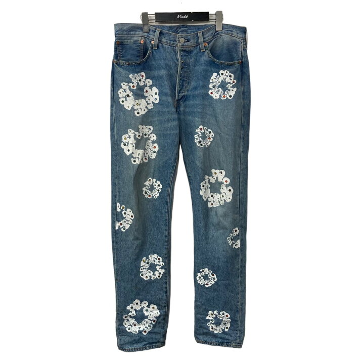 楽天市場】【中古】Denim Tearsフラワープリントボタンフライデニム 