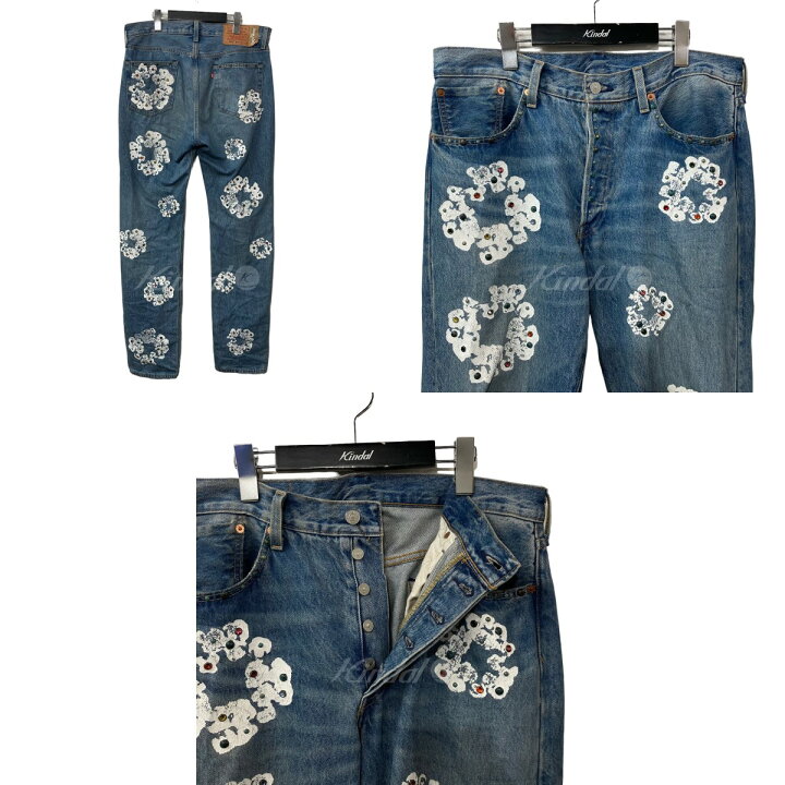 楽天市場】【中古】Denim Tearsフラワープリントボタンフライデニム 