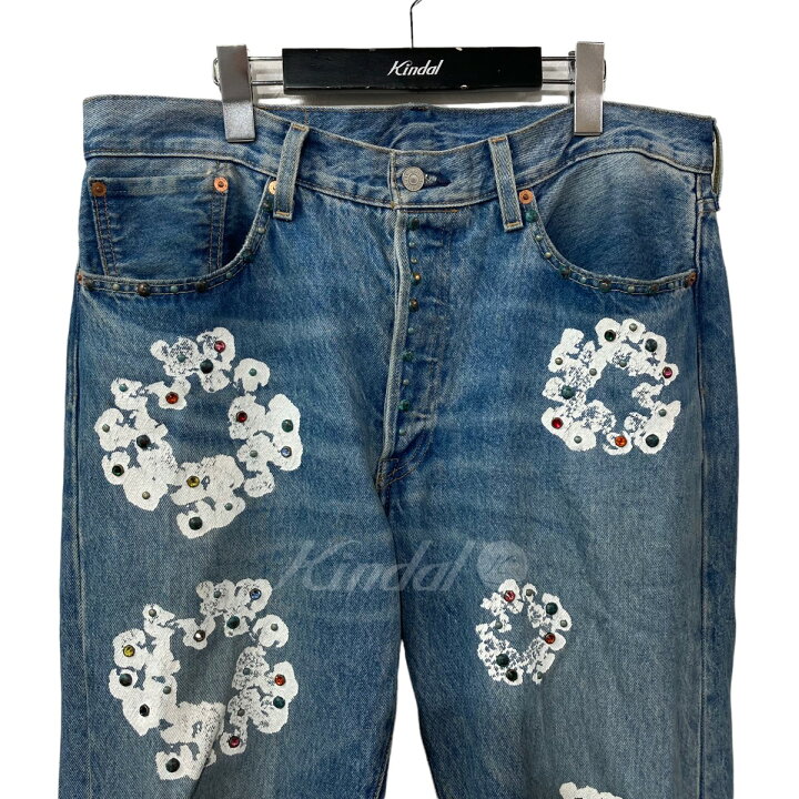 楽天市場】【中古】Denim Tearsフラワープリントボタンフライデニム 