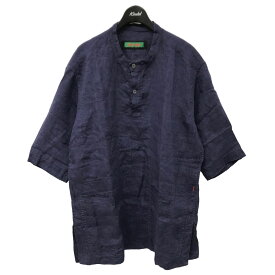 【中古】CASEY CASEYLIN SHIRT プルオーバー半袖シャツ ネイビー サイズ：S【価格見直し】