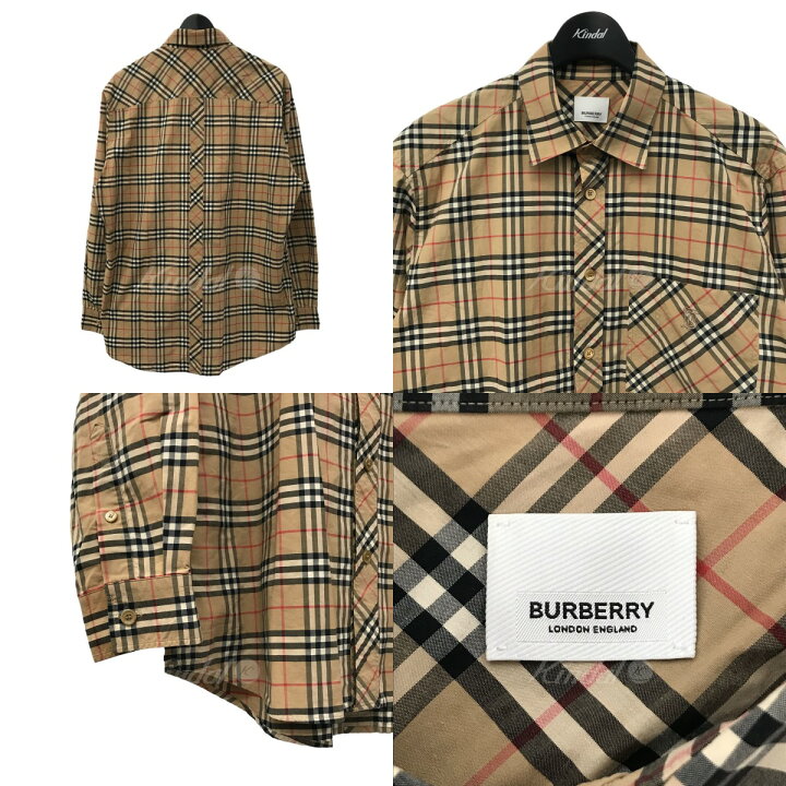 楽天市場】【中古】BURBERRY TBロゴ刺繍 ノヴァチェックシャツ 8017560 
