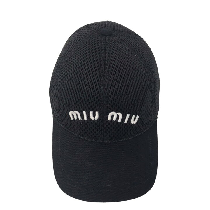 楽天市場】【中古】miu miu ロゴメッシュキャップ ブラック サイズ：M  