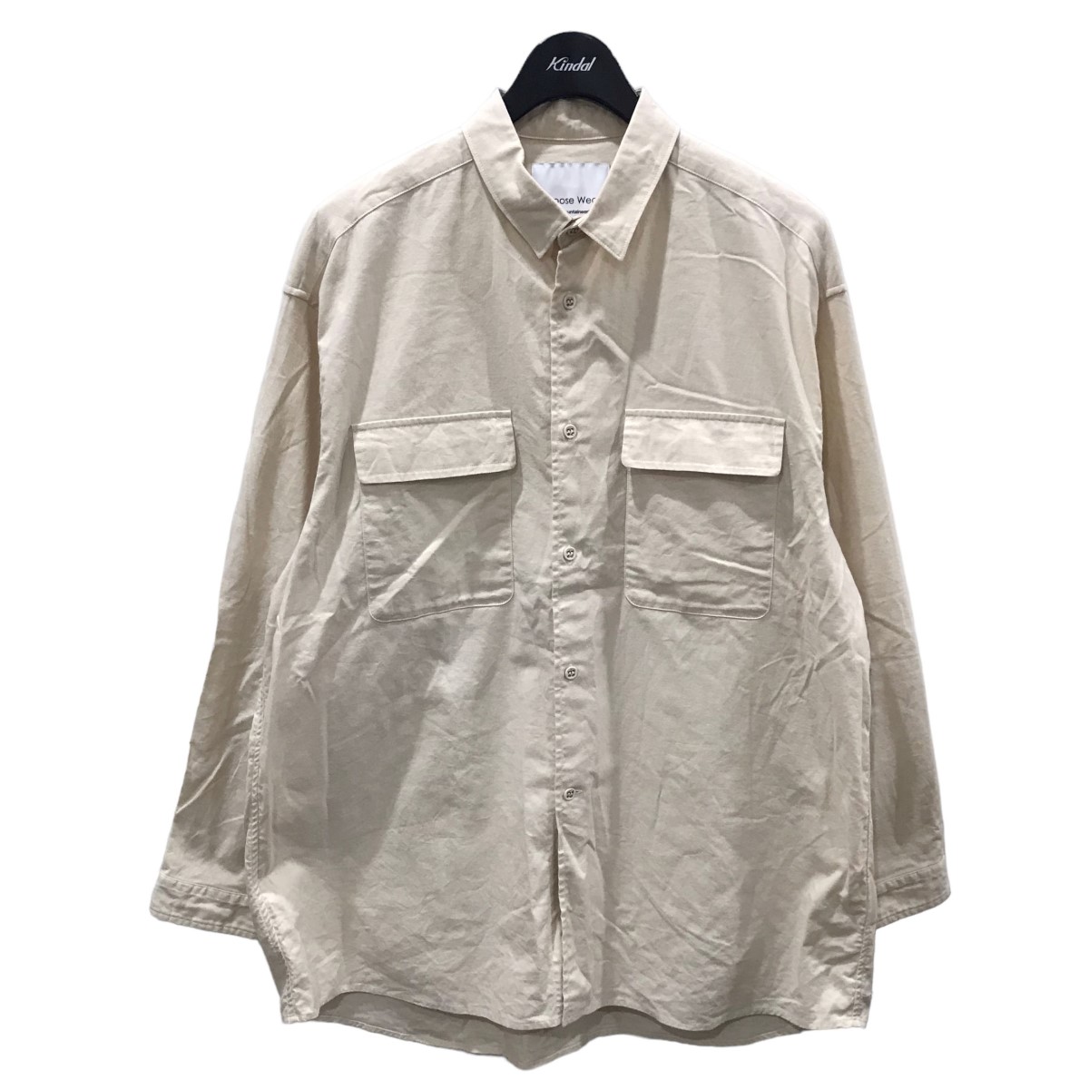 【中古】White Mountaineering ダブルポケットシャツ RW SHEETING SHIRT アイボリー サイズ：1 【310723】（ホワイトマウンテニアリング）：ブランド古着のカインドオル