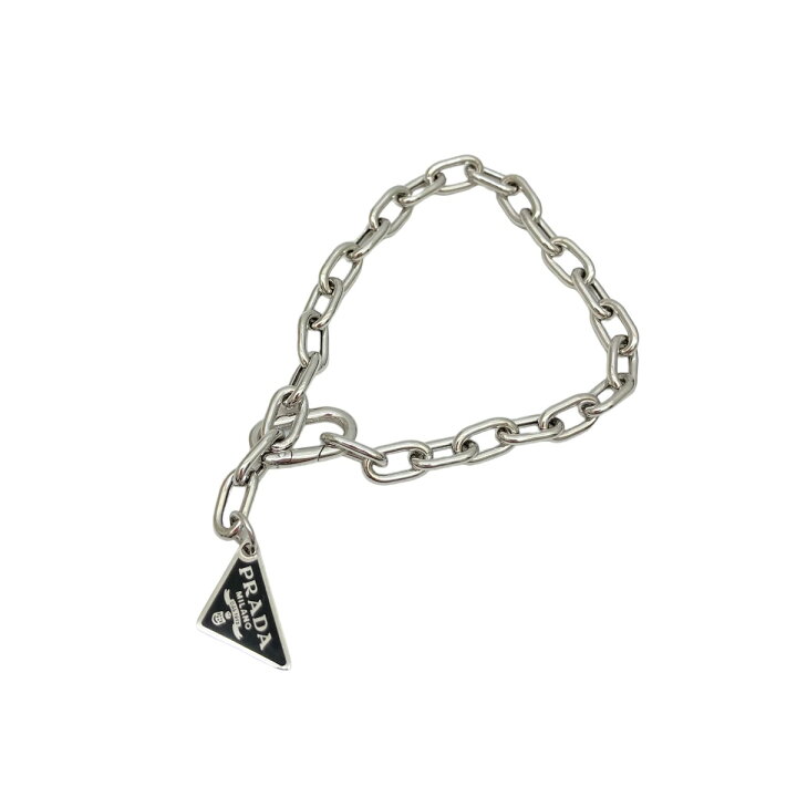 楽天市場】【中古】PRADA 三角 プレート ロゴ SV ブレスレット 2JB357 