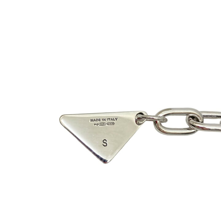 楽天市場】【中古】PRADA 三角 プレート ロゴ SV ブレスレット 2JB357 