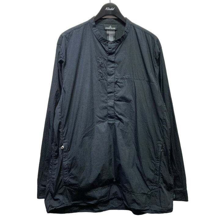 美品】STONE ISLAND ノーカラーオーバーシャツ19AW