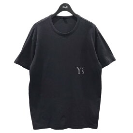 【中古】Y’SロゴプリントTシャツ PLAIN STICH FROSTING Y’s LOGO T ネイビー サイズ：4【価格見直し】