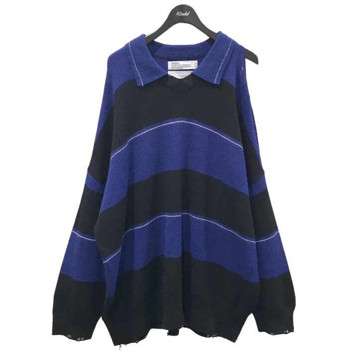 楽天市場】【中古】DAIRIKU 23SS ダメージ加工ボーダー柄ニット 