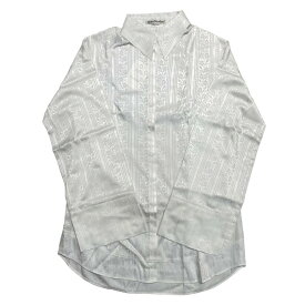 【中古】ACNE STUDIOSフローラルジャガード織りサテンシャツ ホワイト サイズ：42【価格見直し】