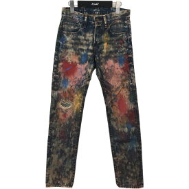 【中古】DENIM ＆ SUPPLY Ralph Laurenペイントデニムパンツ インディゴ×マルチ サイズ：27／32【価格見直し】