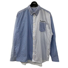 【中古】WIND AND SEASDT Crazy Pattern Shirt ストライプシャツ WDS-CLC-2-09 ホワイト×ブルー サイズ：S【価格見直し】