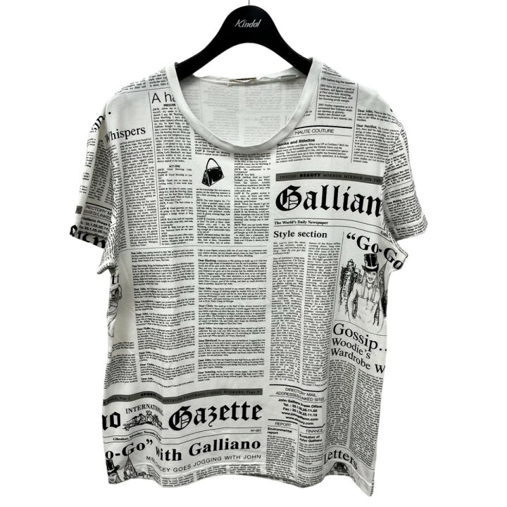 楽天市場】【中古】JOHN GALLIANO ニュースペーパーTシャツ ホワイト 