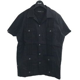 【中古】1piu1uguale3キューバシャツ ブラック サイズ：6【価格見直し】