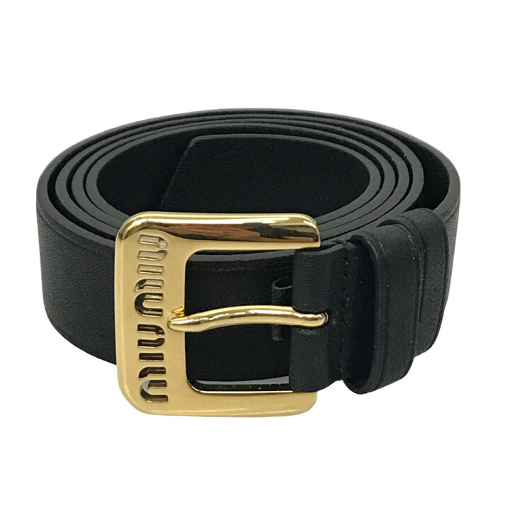 楽天市場】【中古】miu miu 23SS ナッパレザーベルト ロゴ メタル 