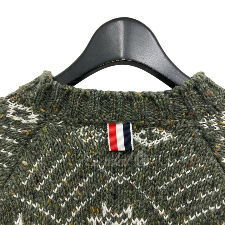 楽天市場】【中古】THOM BROWNE ノルディック柄ニット オリーブ サイズ 
