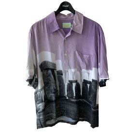 【中古】Aries　Stonehenge Hawaiian Shirt パープル サイズ：L 【210823】（アリーズ）