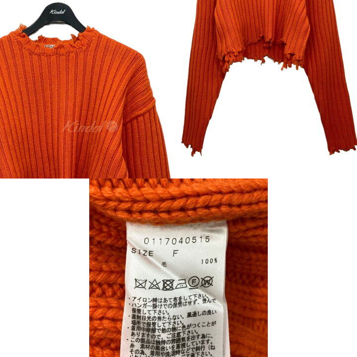 楽天市場】【中古】PERVERZE クラッシュリブニット オレンジ サイズ  