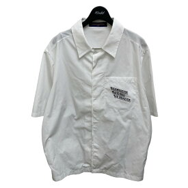 【中古】LOUIS VUITTON　21AW フロントジップロゴシャツ RM2129 ホワイト サイズ：XS 【230823】（ルイヴィトン）