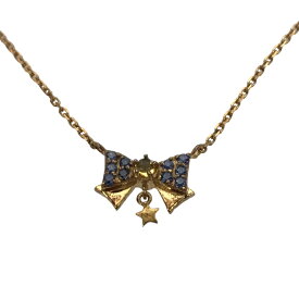 【中古】Samantha Tiara×Sailor Moonセーラー戦士リボンモチーフネックレス シトリン ゴールド×ブルー サイズ：-【価格見直し】