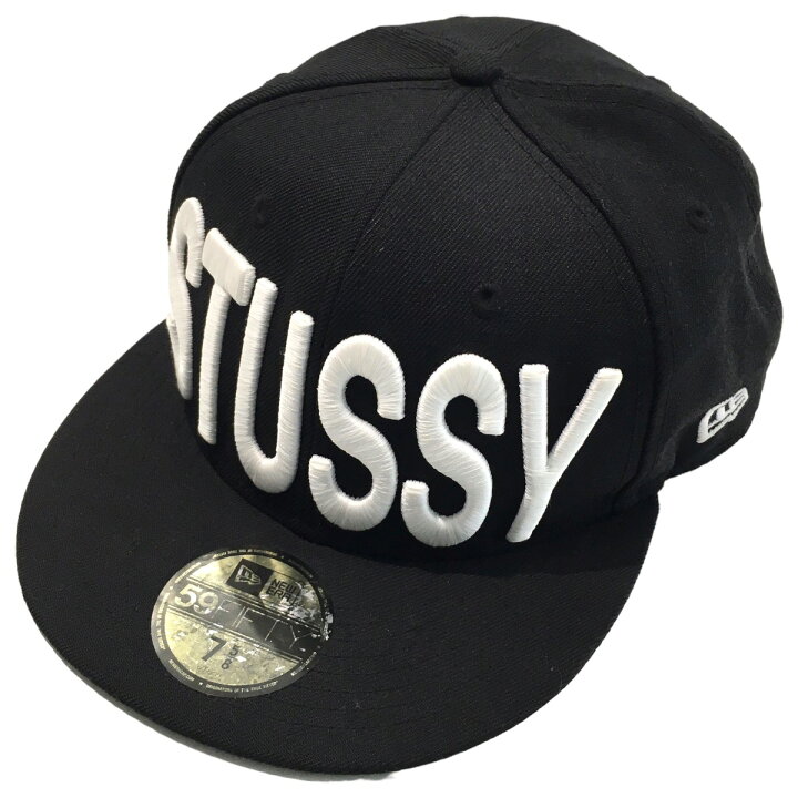 楽天市場】【中古】stussy × New Era キャップ ブラック サイズ 