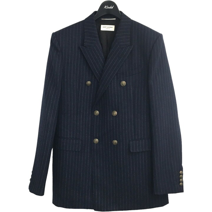 楽天市場】【中古】SAINT LAURENT PARISストライプダブルブレスト  
