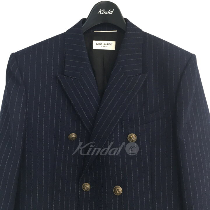 楽天市場】【中古】SAINT LAURENT PARISストライプダブルブレスト 