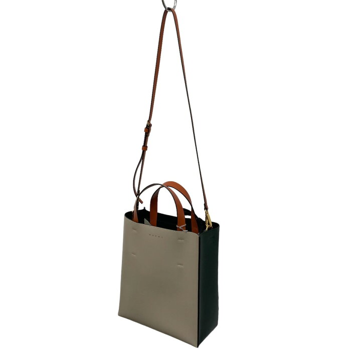 楽天市場】【中古】MARNI21AW MUSEO 2WAYバッグ ベージュ×グリーン 